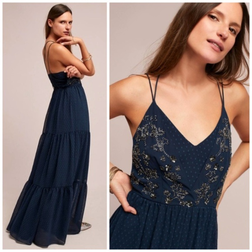 Anthropologie Ranna Gill Lucinda Beaded Maxi